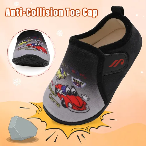 Miniatura 5 de JIASUQI Pantuflas mullidas para niños pequeños, zapatos cálidos para la casa para niños y niñas