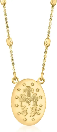Miniatura 5 de Ross-Simons Italian 18kt Gold Over Sterling Miraculous Medal Beaded Station Necklace