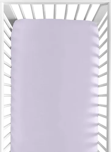 Sweet Jojo Designs Sábanas ajustables para cuna de bebé (morado sólido) para niñas, guardería infantil, habitación de niños pequeños - Tamaño Gris