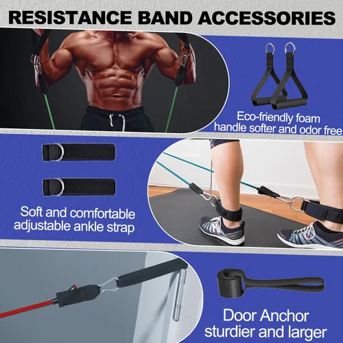 Miniatura 3 de Resistance Bands,Exercise Bands,Resistance Bands for Working Out with Handles for Men and Women,Workout Bands with Door Anchor and Ankle,Strength
