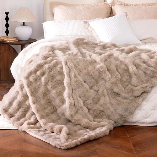 Miniatura 15 de Manta de piel sintética ultrasuave y acogedora, manta mullida de felpa gruesa de burbujas, manta mullida de lujo de gran tamaño para sofá, cama