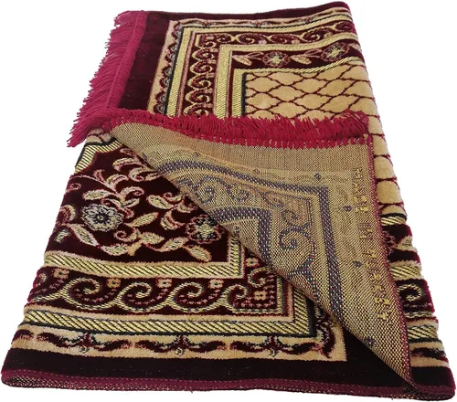 Miniatura 6 de BAYKUL Alfombra de oración musulmana, alfombras de terciopelo turco islámico, gran regalo de Ramadán, tapete de oración Janamaz para mujeres