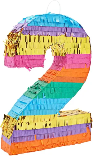 Miniatura 12 de BLUE PANDA Piñata arcoíris número 0 diseño de mariposa – 11.4 x 16.5 x 3 pulgadas, multicolor – Construcción de papel corrugado fácil de rellenar