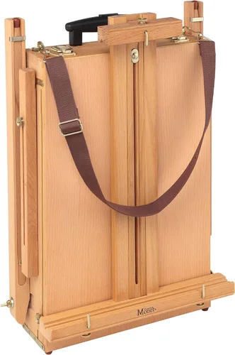 Miniatura 6 de Creative Mark Monet Caballete de madera de nogal francés y caja de bocetos, caballete de arte ligero portátil con almacenamiento para adultos, ideal