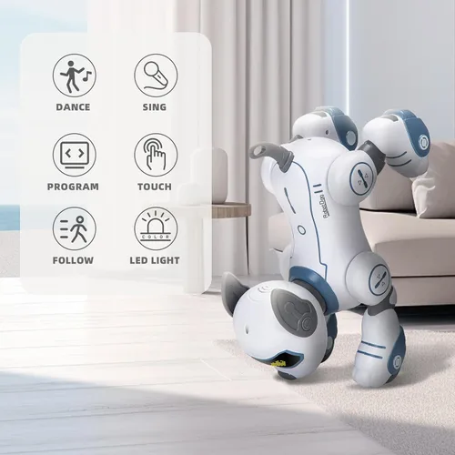 Miniatura 5 de Perro Robot de Juguete con Control Remoto: Perro Robótico Programable para Niños, Perro Robot Interactivo Inteligente, Mascota Robot que Baila
