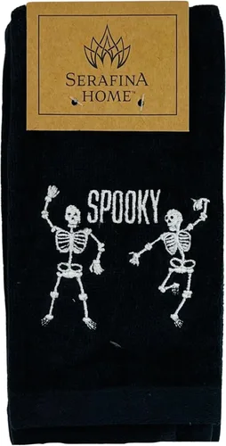Miniatura 7 de Serafina Home Toallas de mano de baño de Halloween, fantasmas bordados, diseño Boo, juego de 2, color negro, 16 x 25 pulgadas