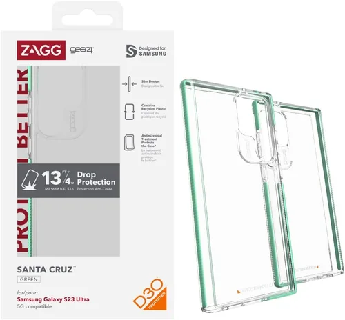 Miniatura 24 de ZAGG Gear4 Santa Cruz Samsung Galaxy S23 Series - Funda para teléfono, protección contra caídas D30 de hasta 13 pies / 13.1 ft, funda transparente