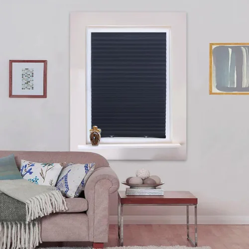 Miniatura 3 de 2 persianas temporales sin cables, autoadhesivas, plisadas de papel, persianas opacas para ventanas, puertas de tela no tejida, sin taladro