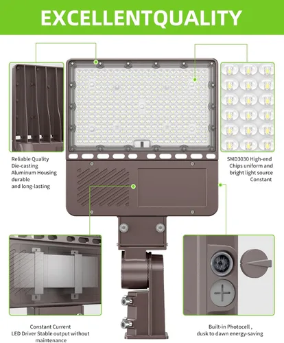 Miniatura 9 de Luz LED para estacionamiento con certificación UL, 150 W, 120 W, 90 W, ajustable, con fotocélula de 22500 lm, caja de zapatos, luces de inundación