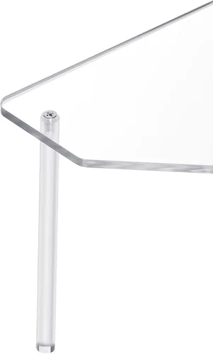 Miniatura 5 de Jetec Organizador esquinero de baño de 2 niveles, estante de encimera, organizador de mesa de baño acrílico, bandeja de tocador, fregadero apilable
