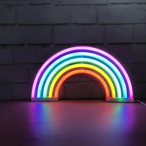 Miniatura 5 de Nordstylee Letreros de luz neón de arcoíris, luces LED de noche de arco iris para decoración de regalo de niños, pared, fiesta de cumpleaños