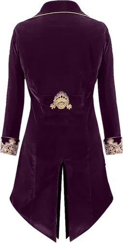 Miniatura 2 de VOREING Chaqueta de pirata steampunk para hombre, estilo gótico, príncipe victoriano