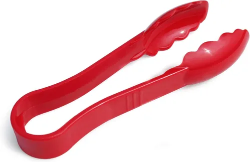 Miniatura 2 de New Star Foodservice 35728 Pinza utilitaria, plástico de alta temperatura, festoneada, 6 pulgadas, juego de 12, rojo Plástico de alta temperatura