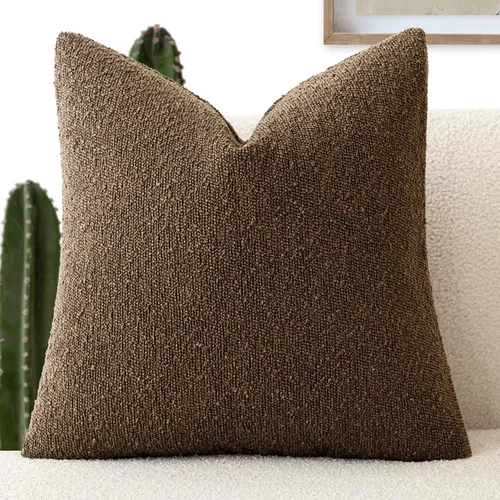 Miniatura 30 de Foindtower Fundas de almohada decorativas con textura de boucle, fundas de almohada sólidas, neutrales, suaves y acogedoras para silla, sofá