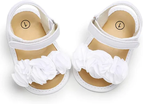 Miniatura 4 de Timatego Sandalias de verano para bebés y niñas con suela suave de flores, zapatos de vestir para cuna, recién nacidos, para recién nacidos