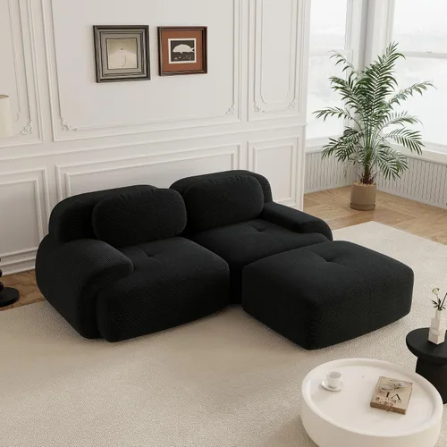Miniatura 35 de Sofás modulares sin hueso de 152.8 pulgadas para sala de estar, sofá modular con diván en forma de L, cómodo asiento profundo tapizado de tela