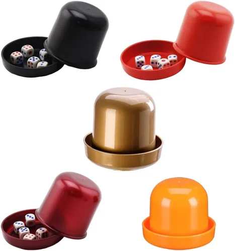 NUOBESTY Juego de dados para juegos profesionales de dados para mentirosos Farkle Bar Ktv anti trampas caja de dados con 5 dados (color)
