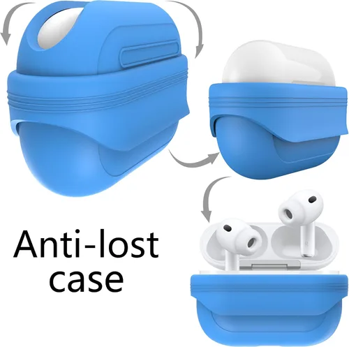 Miniatura 6 de Funda antipérdida para AirPods Pro 3, diseño de una pieza, carga inalámbrica, LED visible, cordón incluido (amarillo fluorescente)