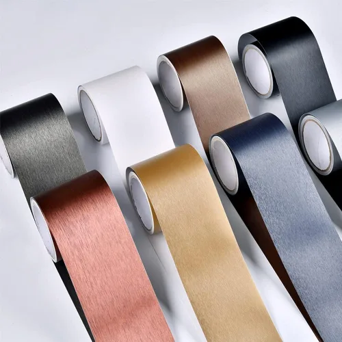 Miniatura 2 de Papel tapiz metálico para despegar y pegar, moldura flexible, autoadhesiva, líneas de pared, líneas de borde para baño, cocina, hotel, bricolaje