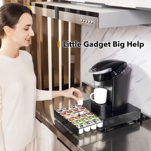 Miniatura 6 de SICHEER K Cup Organización Cajón de almacenamiento Soporte K Cup Organizador de cápsulas de café, bandeja de mostrador, soporte para encimera