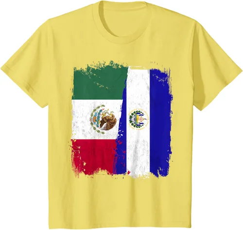 Miniatura 48 de Camiseta con la bandera mexicana de El Salvador con la mitad de la bandera mexicana de El Salvador
