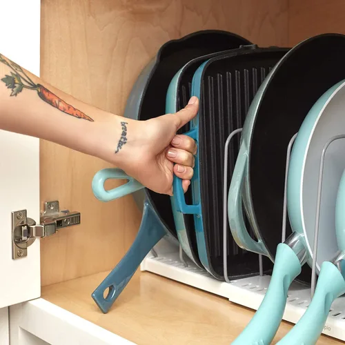 Miniatura 6 de YouCopia StoreMore Estante para Utensilios de Cocina con Alambres Altos de Acero, Organizador Ajustable para Sartenes y Tapas para Almacenamiento