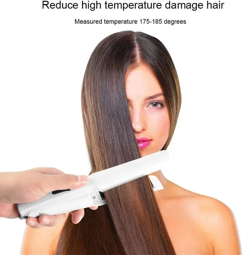 Miniatura 2 de Alisador y rizador de cabello 2 en 1 con panel aplanador de cerámica 3D que hace que el cabello sea suave, control digital inalámbrico recargable