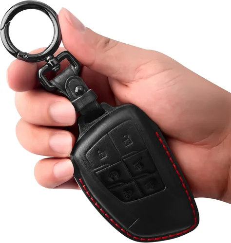 Miniatura 16 de Tukellen Funda para Llavero de Cuero Genuino Smart Key Holder Sleeve Compatible con 2021-2026 Chevy Chevrolet Colorado Equinox Silverado GMC Canyon