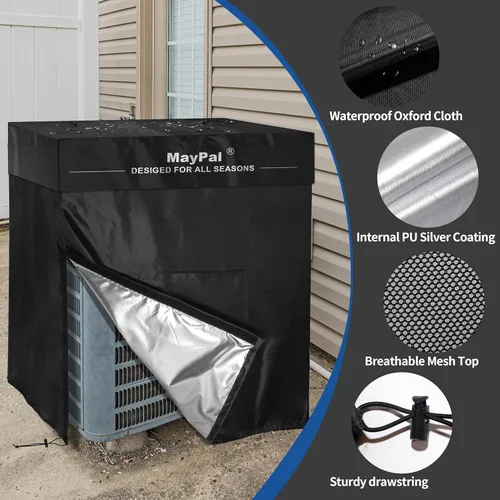 Miniatura 2 de Cubierta central de aire acondicionado para unidades exteriores, cubierta impermeable 2 en 1 con malla ventilada y diseño superior desmontable