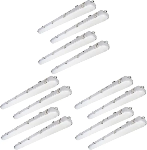 Miniatura 8 de DAKASON Luz LED hermética de vapor de 4 pies 60 W 6600 lm (120 W equivalente), luz LED impermeable para tienda al aire libre, 5000 K, IP65, 100-277