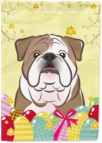 Miniatura 123 de Caroline's Treasures BB1920CHF - Bandera de caza de huevos de Pascua con diseño de bulldog francés, para casa, gran porche, para colgar en la pared