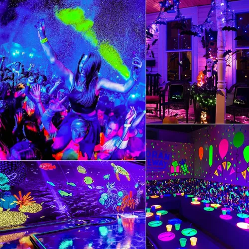 Miniatura 3 de MELPO Luz negra de 80 W para exteriores para fiesta brillante, decoración de Halloween, pintura corporal, póster fluorescente, iluminación