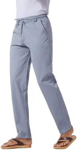 Miniatura 11 de Pantalones casuales de lino de algodón para hombre, pantalones sueltos de playa, pantalones largos de yoga ligeros