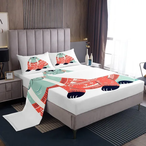 Miniatura 20 de Manfei Juego de sábanas musicales tamaño matrimonial, juego de ropa de cama con estampado de notas musicales retro para niños y niñas, decoración
