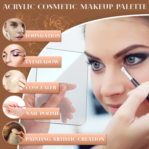 Miniatura 3 de Bandeja de mezcla cosmética de la paleta del maquillaje, paleta de mezcla del maquillaje con la espátula 4 in 2 Set Foundation Mixing Palette