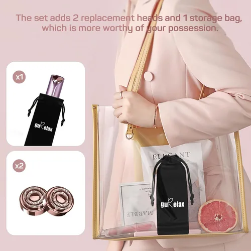 Miniatura 4 de Depilación facial para mujeres, removedor de vello facial eléctrico sin dolor para cara, labios, barbilla con 2 cabezales de repuesto Púrpura+2