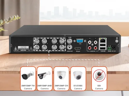 Miniatura 3 de TIGERSECU Grabadora de seguridad DVR Super HD 1080P de 8 canales con disco duro de 2 TB, grabadora híbrida 6 en 1 CCTV DVR compatible con cámaras