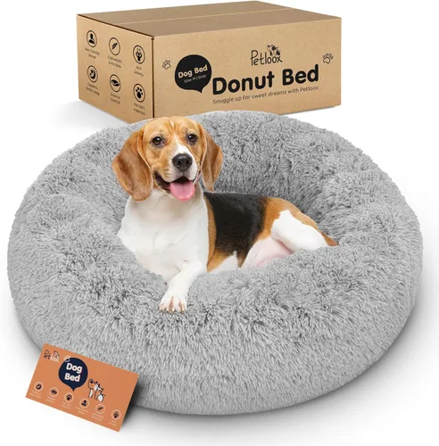 Miniatura 27 de Cama para perros con forma de dona, comodidad prémium para aliviar la ansiedad, diseño esponjoso y calmante con soporte ultra afelpado, acogedora