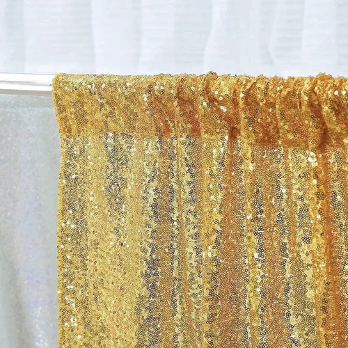 Miniatura 5 de Poise3EHome Cortinas de Fondo de Lentejuelas Doradas, 4 Paneles 2FT x 8FT Fondo con Purpurina para Fiesta Fiesta de Cumpleaños Baby Shower Boda