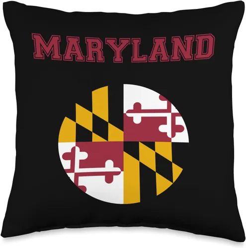 Maryland Fan State Pride Gifts College University Style Maryland - Cojín de regalo, diseño de bandera de Maryland, 16.0 x 16.0 in, multicolor