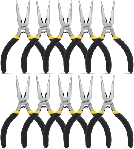 Miniatura 10 de BOOSDEN® Alicates de punta de aguja de 8 pulgadas con cortadores laterales, alicates de punta larga de precisión con cortadores de alambre, alicates