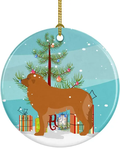 Miniatura 77 de Caroline's Treasures Bulldog inglés «Merry Christmas» adorno de cerámica para árbol de Navidad, decoración colgante para el hogar, Navidad, fiestas