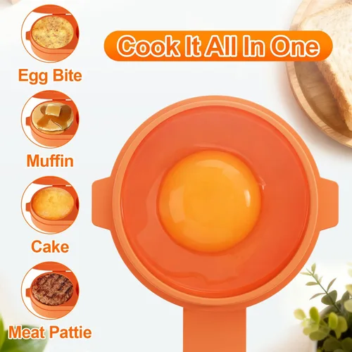 Miniatura 8 de Máquina para hacer mordeduras de huevos para microondas, olla de huevos para sándwich de desayuno, máquina de huevos para huevos revueltos, segura