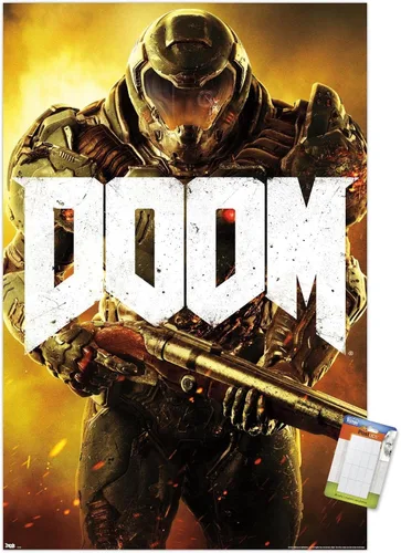 Miniatura 17 de Doom - Póster de pared marino, 22.4 pulgadas de largo x 14.7 pulgadas, versión enmarcada en madera de granero