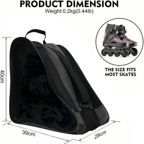 Miniatura 3 de Bolsa unisex para patinaje sobre hielo con correa ajustable para el hombro, bolsa de almacenamiento de zapatos de patinaje de tela Oxford
