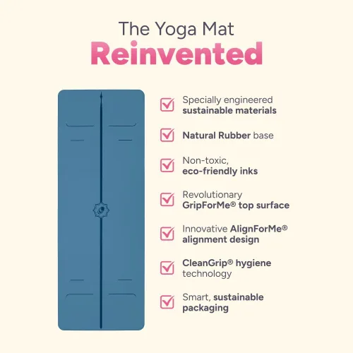Miniatura 3 de Liforme Evolve Yoga Mat – Bolsa de yoga gratuita incluida – Sistema de alineación patentado, agarre guerrero, antideslizante, ecológico, resistente