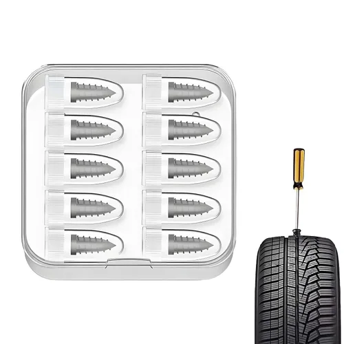 Miniatura 8 de Kit de clavos de goma para reparación de neumáticos, kit de uñas de reparación de neumáticos con caja y destornillador, herramientas de reparación