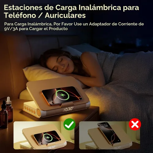 Miniatura 3 de Vivilumens Altavoz Bluetooth de carga inalámbrica 5 en 1 altavoz fuerte para adultos adolescentes forma de libro estética amanecer luz de despertar