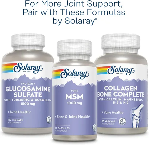 Miniatura 8 de SOLARAY Glucosamina Condroitina y Ácido Hialurónico, 1500mg/1000mg/20mg 90 Cápsulas