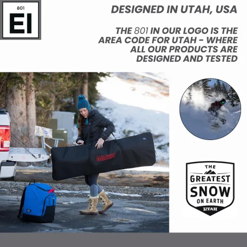 Miniatura 9 de Element Equipment Bolsa acolchada para snowboard, bolsa de viaje para snowboard Negro/Rojo